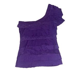 One‎ Shoulder Top with Ruffling Size M
